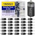 EEEEE 1N5822 Schottky Diode (30pcs) 3A 40V 40 Volt 3 AMP IN5822 5822 Electronic Silicon Diodes