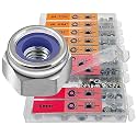 EEEEE Lock Nut Assortment 180 Pieces Dual Scales Metric Imperial Hardware Nuts 2mm 3mm 4mm 5mm 6mm nut 7/64-1/4#4#8#10#14 Stainless Steel 304 Nylon Insert Nuts Assortment Nylon Lock