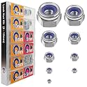 EEEEE Lock Nuts Assortment 444 pcs Stainless Steel 304 Metric locknut Nylon Insert Hardware nut nylock Secure Steel nut Nylon Bolts (Metric 444pcs)