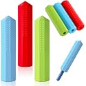 Eersida 6 Pcs Sensory Chew Pencil Toppers for Boys Girls, Red, Blue, Green