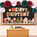 Eersida 60 Pcs Christmas Bulletin Board Decorations with 3D Paper Fans