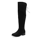 EETTARO Women's Over The Knee Boot Fashion Lace Up Tight High Boots Side Zip Block Heel Riding Booties