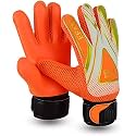 EFAH Soccer Goalie Goalkeeper Gloves for Kids Boys Children Football Gloves Protection Super Grip Palms (Orange, Size 4 Suitable for 6 to 9 Years Old)
