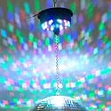Efavormart 18 LED Multi-Color Disco Ball Motor - Rotating Heavy Duty Motor with 8" Hanging Chain, Battery Operated Party Light for Mirror Balls up to 20", Creates Dynamic Dance Floor Ambiance