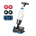 Efficiency Floor Cleaner, Mini Floor Scrubber, Dual Brush, 360° Rotating Head, Cordless Electric Floor Mop for Office, School, Bathrooms Hospital Commercial Spaces White