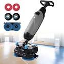 Efficiency Floor Cleaner, Mini Floor Scrubber, Dual Brush, 360° Rotating Head, Cordless Electric Floor Mop for Office, School, Bathrooms Hospital Commercial Spaces Grey