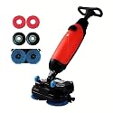Efficiency Floor Cleaner, Mini Floor Scrubber, Dual Brush, 360° Rotating Head, Cordless Electric Floor Mop for Office, School, Bathrooms Hospital Commercial Spaces Red
