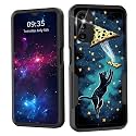 for Galaxy A14 5G Case,Dual Layer Shockproof Heavy Duty Full Body Protection Tough Rugged Durable Protective Cell Phone Cover for Samsung Galaxy A14 5G 6.6 inch 2023,Space Cat