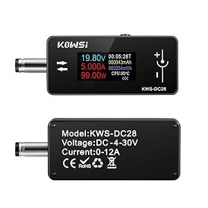 efillooc kws-dc28 dc voltage tester multifunctional digital display voltage current power meter for charger power bank mobile phones