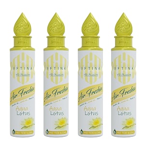 eftina aqua lotus air freshener - 250ml pack of 4 alcohol free air freshener room air freshner a wave of freshness