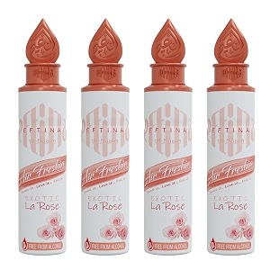 eftina rose air freshener - 250ml pack of 4 alcohol free air freshener room air freshner a wave of freshness