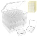 Egaageoi 93 PC Clear Plastic Bead Organizer Box with Hinged Lids and Labels