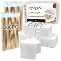 Egaageoi Gun Cleaning Patches and Pointed Swabs with Storage Box - Lint-Free Gun Cleaning Supplies for Shooting Practice, Range Match, Hunting Prep - Compatible with .22 to .45 Cal, 9mm, .30 Caliber