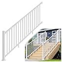Egadis 36 in x 8 ft Modular Stair Railing Kit, ASTM Certified, White