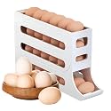 Egg DispenserAutomatic Rolling Egg Tray Organizer, Holds 28 Eggs Simultaneously, Space Saving Refrigerator Egg Roller,Works in The Dining Table, Kitchen, Cabinets, and Refrigerator (White)