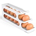 Sotfamily Egg Holder for Fridge, Egg Roller for Eggs 18 Count, 3 Tiers