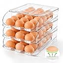 SMRCAD 54-Egg Holder for Fridge with Silicone Bumpers, Auto-Rolling Desigin