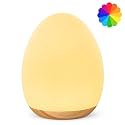 Egg Light, 7 RGB Colors, Dimmable Touch Control Night Light for Kids, Wood