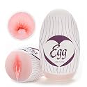 Egg Male Masturbators for Penis Training,Textured Stroker Pocket Pussy Stretchable Stimulator Sleeve with Strong Suction, Realistic Portable Anal Sex Toys for Men（Mature-Style）
