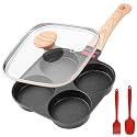 Egg Pan with Lid 4 Cup Nonstick Egg Frying Pan Omelette Skillet