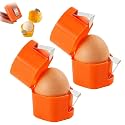 Egg Shell Opener, 2026 Egg Separator for Raw Egg Hard Boiled Egg Peeler, Stainless Steel Egg Cracker Tool Kitchen Gadgets for Cooking Baking, Eggshell Breaker，Orange：2PCS