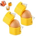 Egg Shell Opener, 2026 Egg Separator for Raw Egg Hard Boiled Egg Peeler, Stainless Steel Egg Cracker Tool Kitchen Gadgets for Cooking Baking, Eggshell Breaker，yellow：2PCS