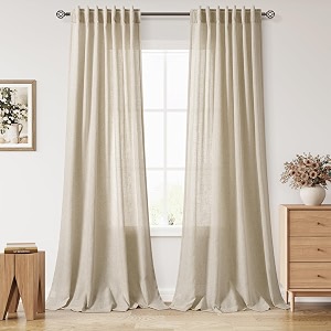 Nanspring Extra Long Linen Curtains 112 IN