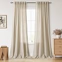 Nanspring Extra Long Linen Curtains 112 IN