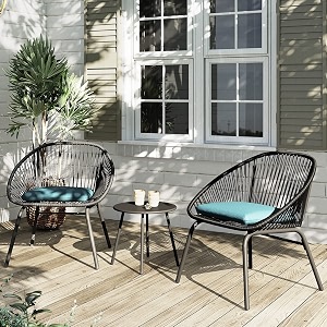 2 seater coffee table patio furniture 1 round coffee table and 2 chairs with cushions garden outdoor furniture