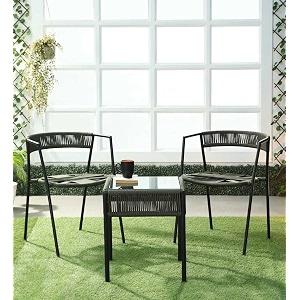 2 seater coffee table patio furniture 1 square coffee table and 2 chairs with cushions garden outdoor furniture green ropeblack color