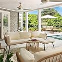 4 Piece Rattan Patio Sofa Set Garden Furniture Set Indoor Patio Furniture | Rattan Chair | Patio Set | Wicker Conversation Set | Poolside Lawn Arm Chairs Set for Balcony(Beige)