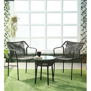 rope chairs with glass top round coffee table furniture chairs with cushions garden outdoor furnituregreen ropeblack color