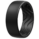 Egnaro Silicone Ring for Him, 8mm Black Flexible Men's Rubber Wedding Band