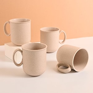 eha earth friendly statement coffee mug set of 4 made with rice husk 350ml