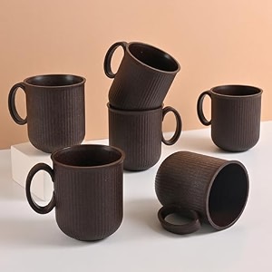 eha earth friendly statement coffee mug set  coffee mugs set of 6  350 ml  cups and mugs made with rice husk biocomposite  microwave safe mugs for coffee reheat only  mugs for gift  coffee