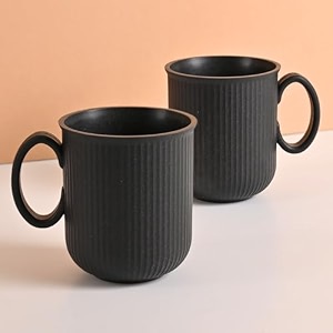 eha earth friendly statement coffee mug set  coffee mugs set of 2  350 ml  cups and mugs made with rice husk biocomposite  microwave safe mugs for coffee reheat only  mugs for gift  charcoal
