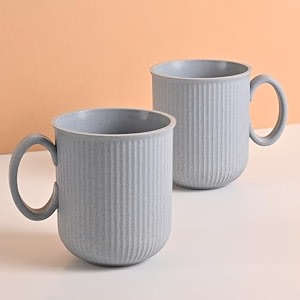 eha earth friendly statement coffee mug set  coffee mugs set of 2  350 ml  cups and mugs made with rice husk biocomposite  microwave safe mugs for coffee reheat only  mugs for gift  azure