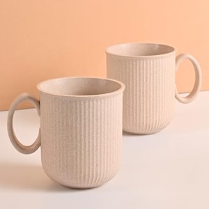 eha earth friendly statement coffee mug set of 2 made with rice husk 350ml