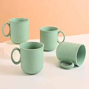 eha earth friendly statement coffee mug set of 4  350 ml  cups and mugs made with rice husk  coffee cup  microwave safe mugs for coffee reheat only  cute coffee mugs for gift  celeste