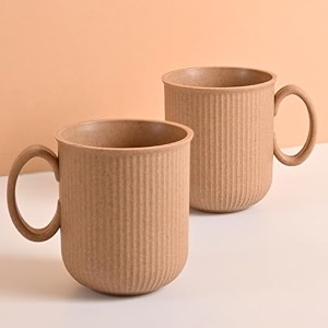 eha earth friendly statement coffee mug set of 2 made with rice husk 350ml