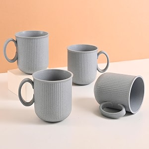 eha earth friendly statement coffee mug set of 4 made with rice husk 350ml