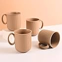 Eha Earth Friendly Statement Coffee Mug Set of 4 | 350 ml | Cups and Mugs Made with Rice Husk | Coffee Cup | Microwave Safe Mugs for Coffee (Reheat Only) | Cute Coffee Mugs for Gift | Tortila
