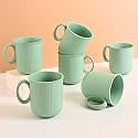 Eha Earth Friendly Statement Coffee Mug Set | Coffee Mugs Set of 6 | 350 ml | Cups and Mugs Made with Rice Husk | Microwave Safe Mugs for Coffee | Mugs for Gift | Celeste