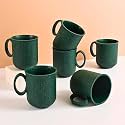 Eha Earth Friendly Statement Coffee Mug Set | Coffee Mugs Set of 6 | 350 ml | Cups and Mugs Made with Rice Husk Biocomposite | Microwave Safe Mugs for Coffee (Reheat Only) | Mugs for Gift | Fern