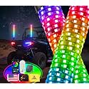 Ehaho 2PCS 2FT Fat Whip Lights, New IP68 RGB Chasing APP & Remote Control