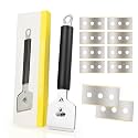 EHDIS Ceramic Hob Scraper with 10pcs Titanium Coated Blades – Metal Razor Blades Scraper Tool for Cooktop, Glass & Stove,Tile | Removes Burnt-On Food & Grease Without Scratching