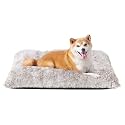 EHEYCIGA Fluffy Dog Crate Bed for Large Dogs, Plush Faux Fur Pad, Brown
