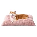 EHEYCIGA Fluffy Dog Crate Bed for Large Dogs, Plush Faux Fur Pad, Pink