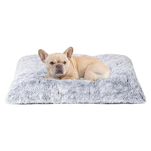 eheyciga fluffy dog crate bed for medium dogs plush crate pad grey