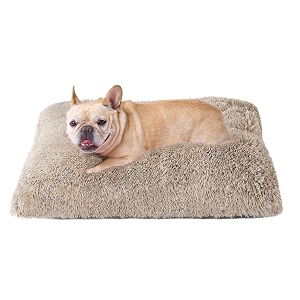 eheyciga fluffy dog crate bed for medium dogs plush crate pad taupe